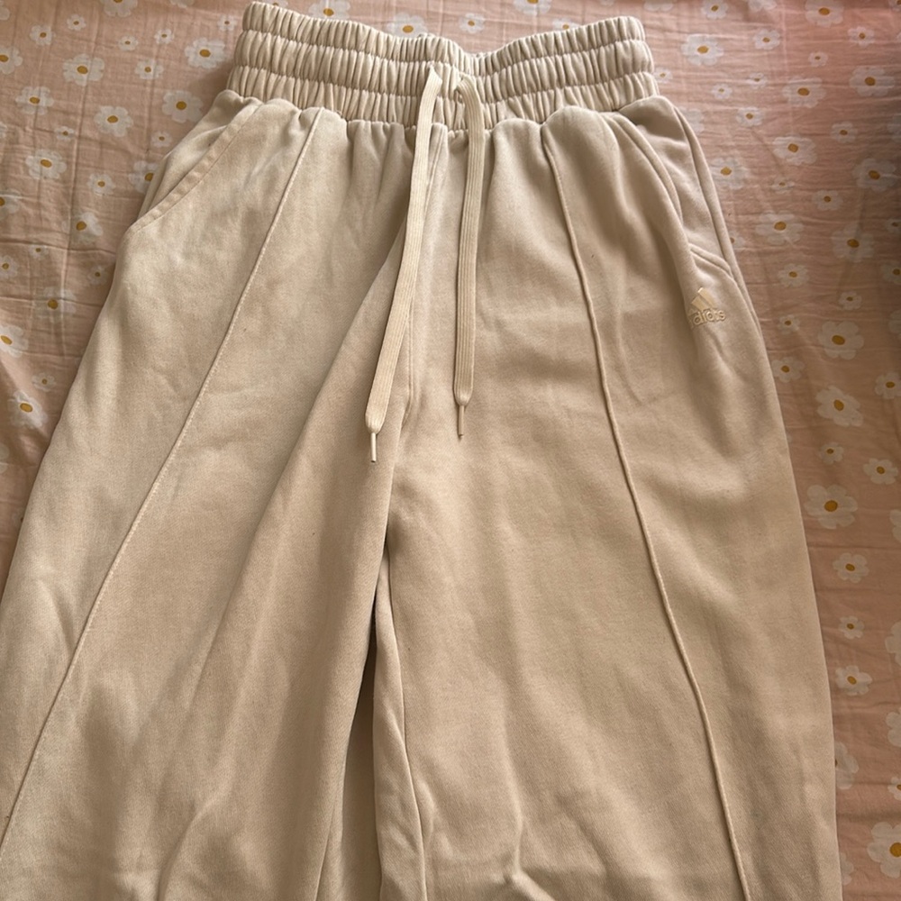 Cream Adidas sweatpants
